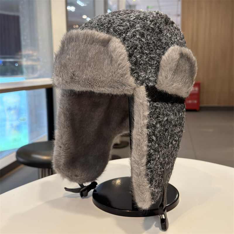 Suede fleece cap for children to make their faces look smaller in winter, protect their ears, keep warm, thickened, cycling, skiing in Northeast China, and protect against the cold, Lei Feng cap pic 7