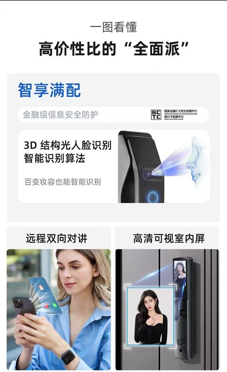 Fully automatic visual graffiti smart lock, entrance door password lock, mobile phone remote zigbee smart linkage fingerprint lock pic 13