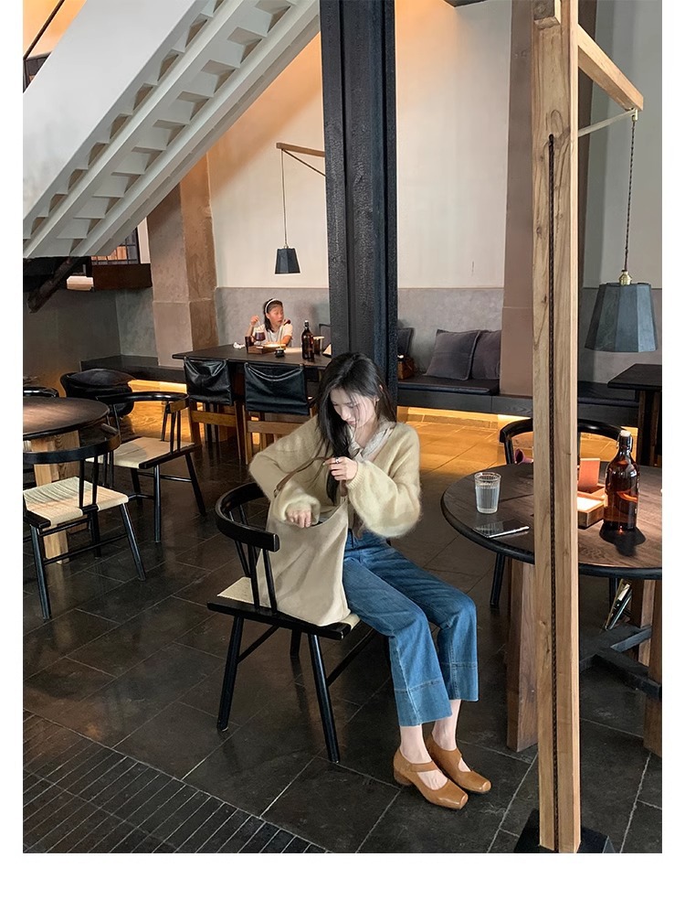 葡萄妈studiolee 高阶质感马皮方头粗跟软面小皮鞋高跟单鞋女秋款详情47