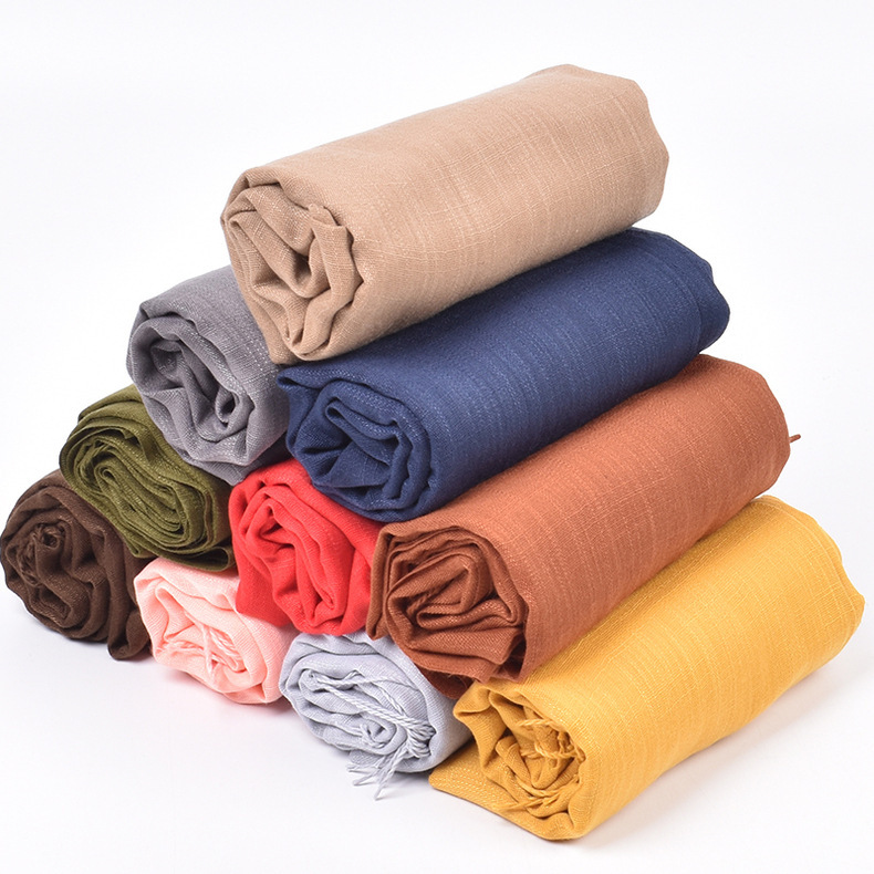 Летом бамбуковая пряжа из чистого цветного шарфа с лёгким воздухом и воздушной бахромой pic 10