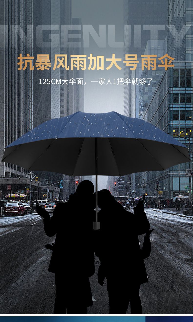 十二骨超大雨伞加厚加粗抗风大雨伞晴雨两用结实耐用可定制可批发详情1