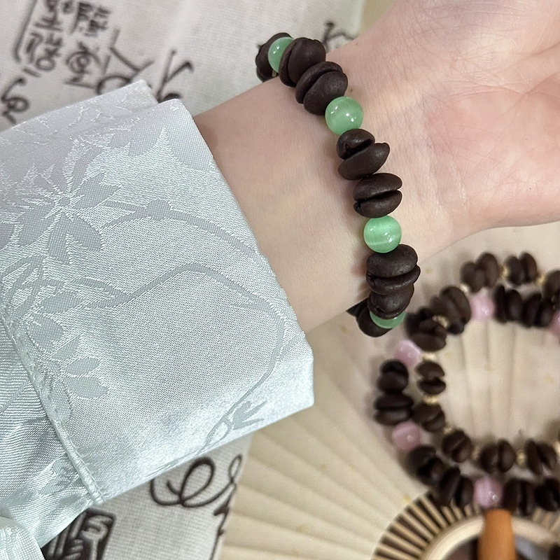 趣味咖啡豆猫爪串珠手链新中式设计感手作葫芦梅花手串百搭手链详情13