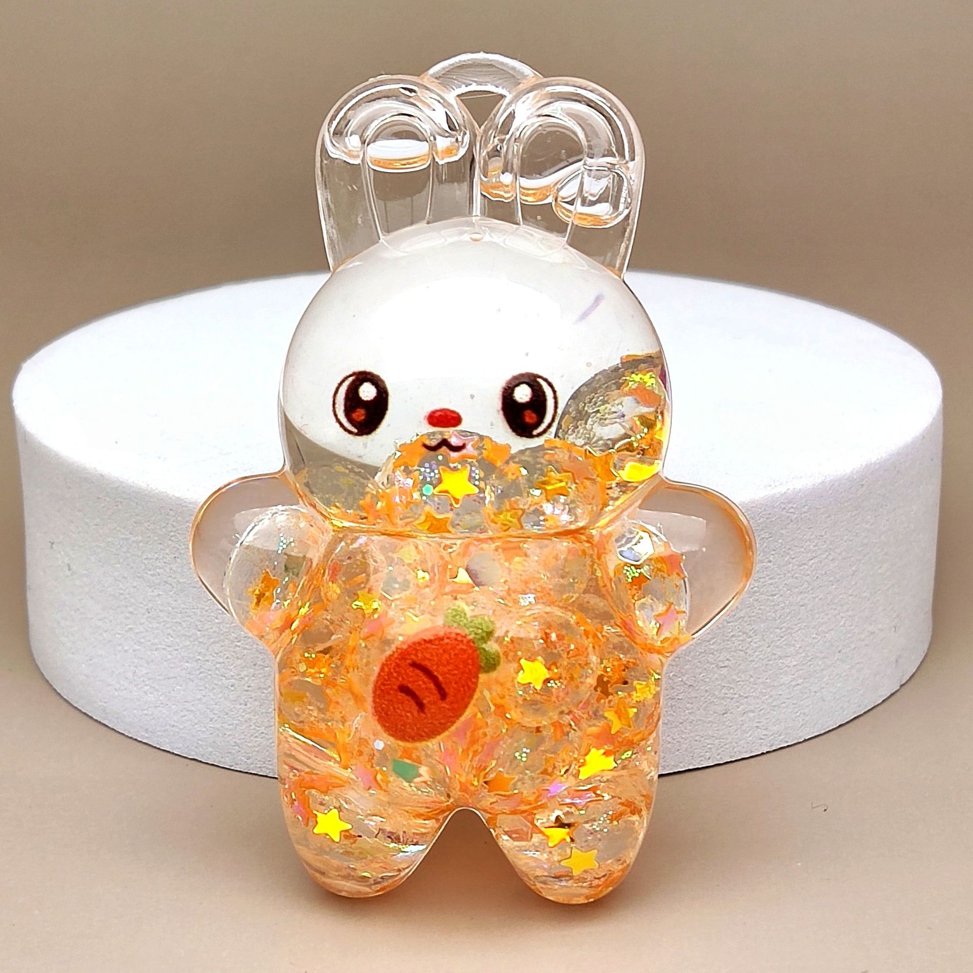 创意亚克力入油流沙瓶夜光泡泡珠兔子钥匙扣汽车配饰桌面摆件饰品详情5