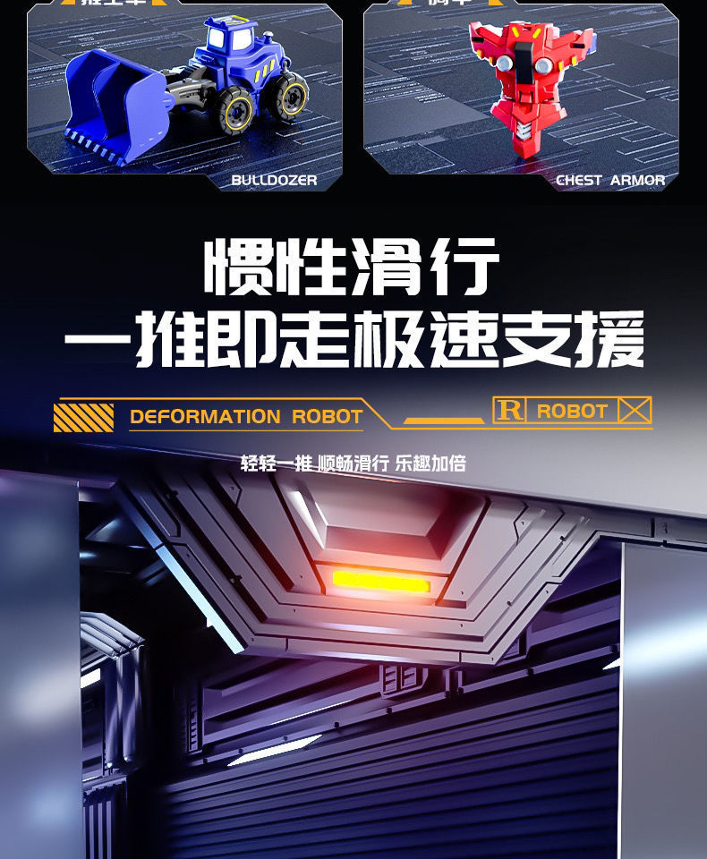 跨境儿童变形汽车机器人6合1玩具拼装拆装工程车模型男孩礼物批发详情7
