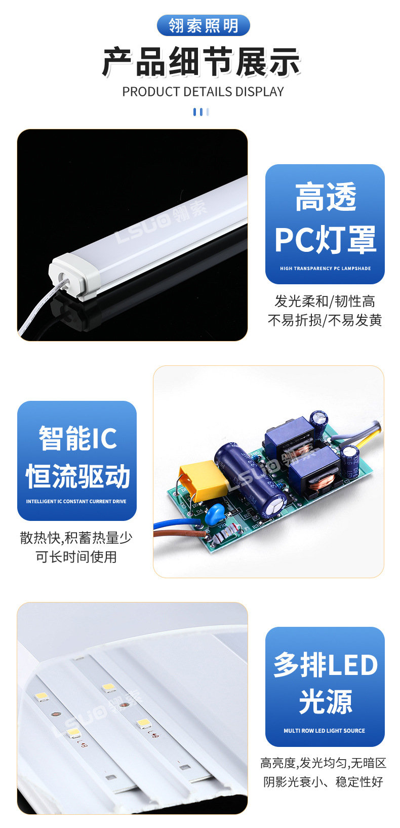 Three-proof LED waterproof lamp, moisture-proof cold storage workshop factory building bathroom outdoor waterproof lighting lamp, outdoor IP65 lamp tube pic 8