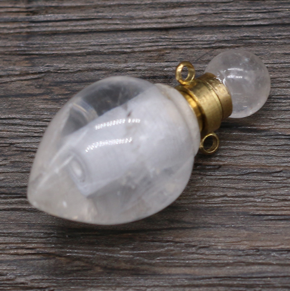 Exquisite natural semi-precious stone perfume bottles, white crystal, various shapes, DIY accessories, fashionable and exquisite wholesale production pic 92