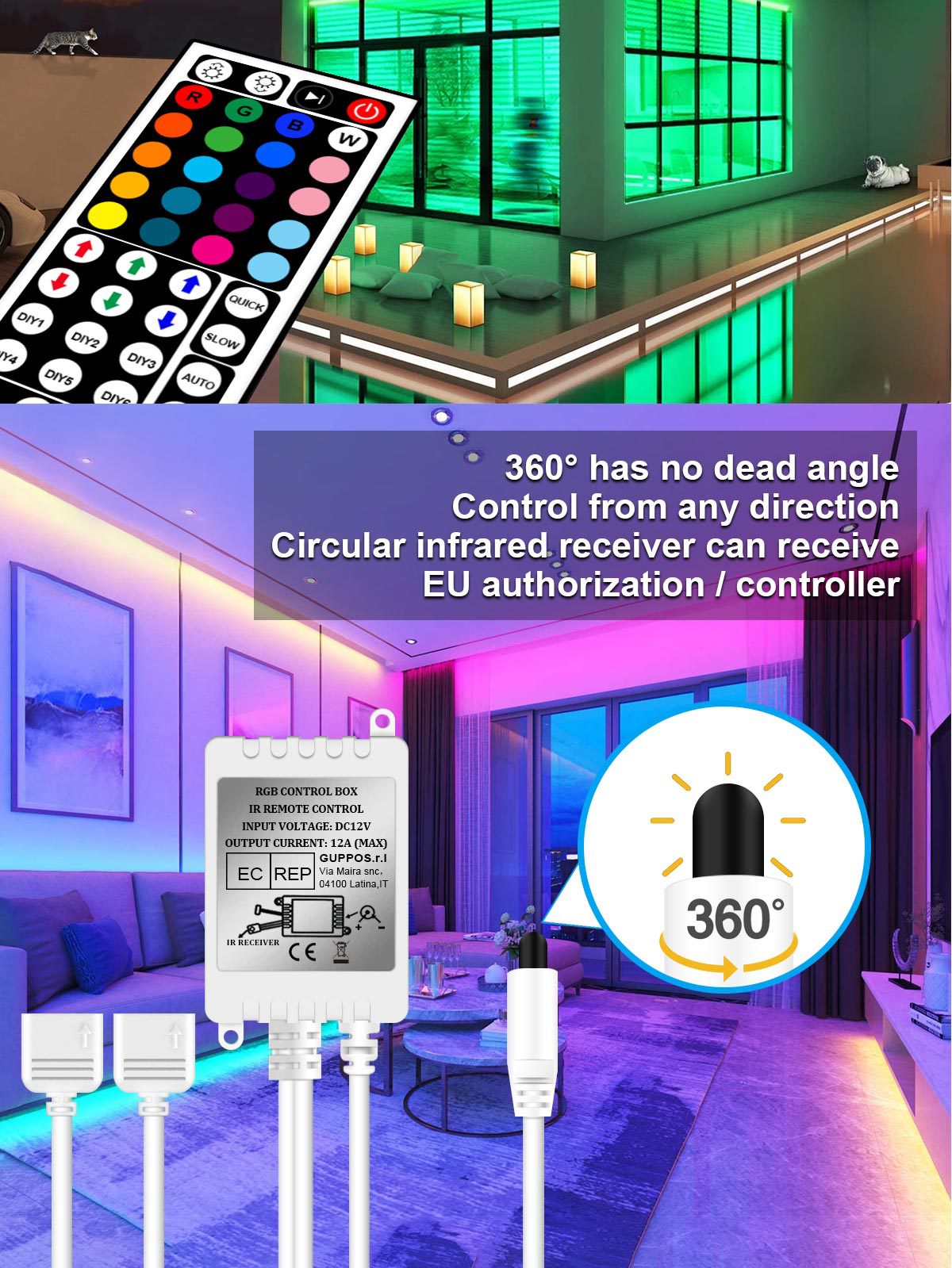 Intelligent color LED light strip roll remote control power adapter, light strip flash light strip, led light strip product packaging box pic 20