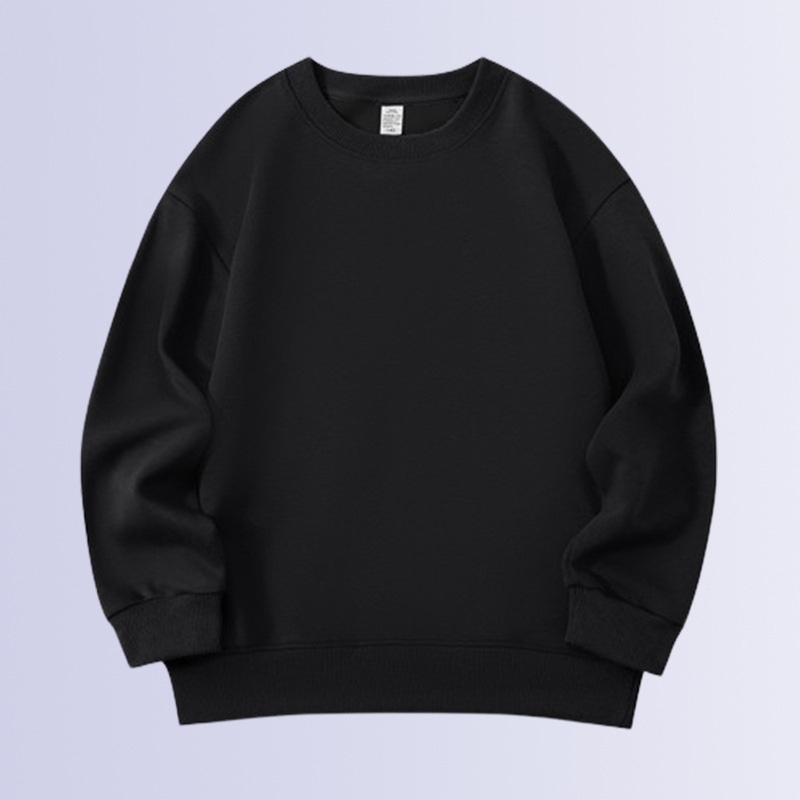 儿童纯棉圆领卫衣定制图案logo春秋款纯色320克光板卫衣跨境外贸详情12