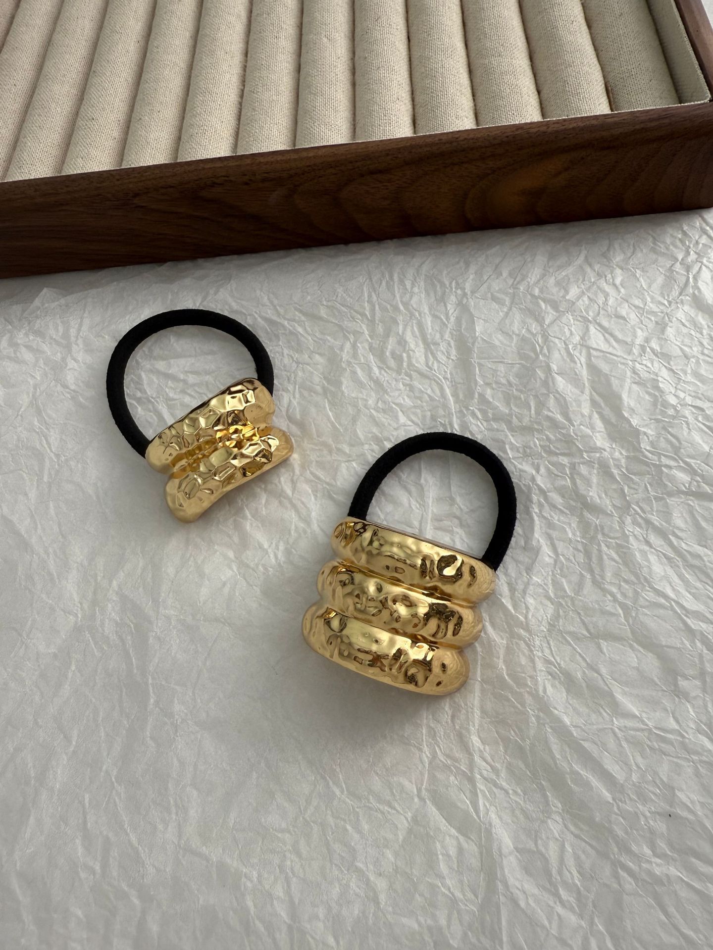 外贸爆款发饰欧美风跨境高级感马尾辫发圈时尚后脑勺合金头饰发绳详情3