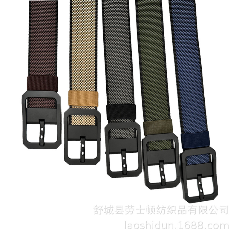 新款通用合金日子针扣腰带双面带战术扣尼龙休闲库腰带详情1