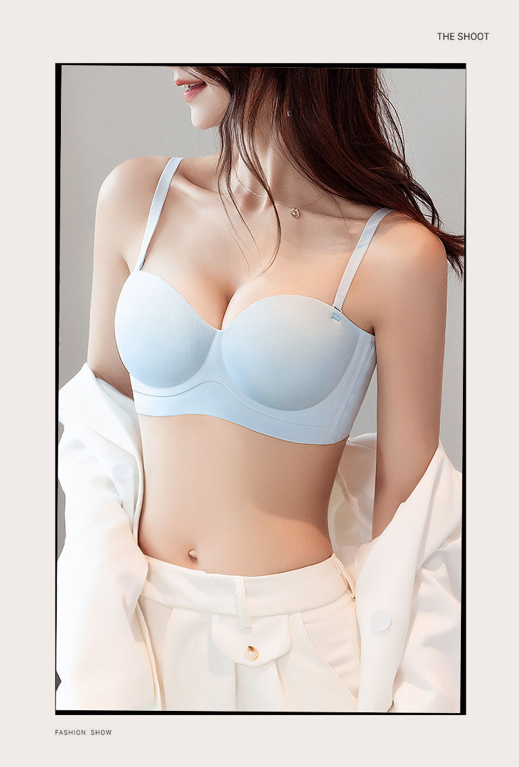 一片式小胸聚拢无痕内衣女收副乳上托隐形防走光抹胸蹦迪防滑文胸详情20