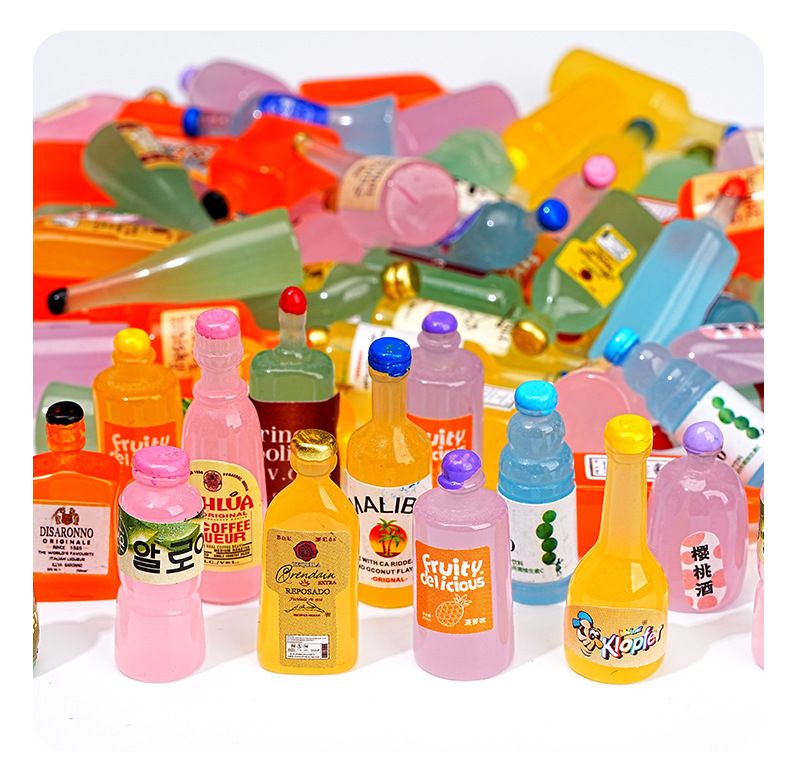 抖音迷你仿真小酒瓶树脂卡通立体小瓶子饰品配件食玩diy材料摆件详情18