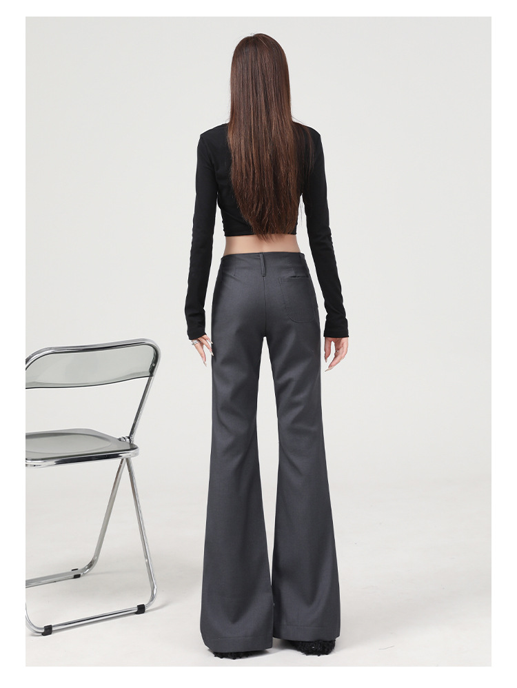 橙绢女装#修身微喇西装裤女2025春季新款高级感垂感薄款马蹄裤子详情17