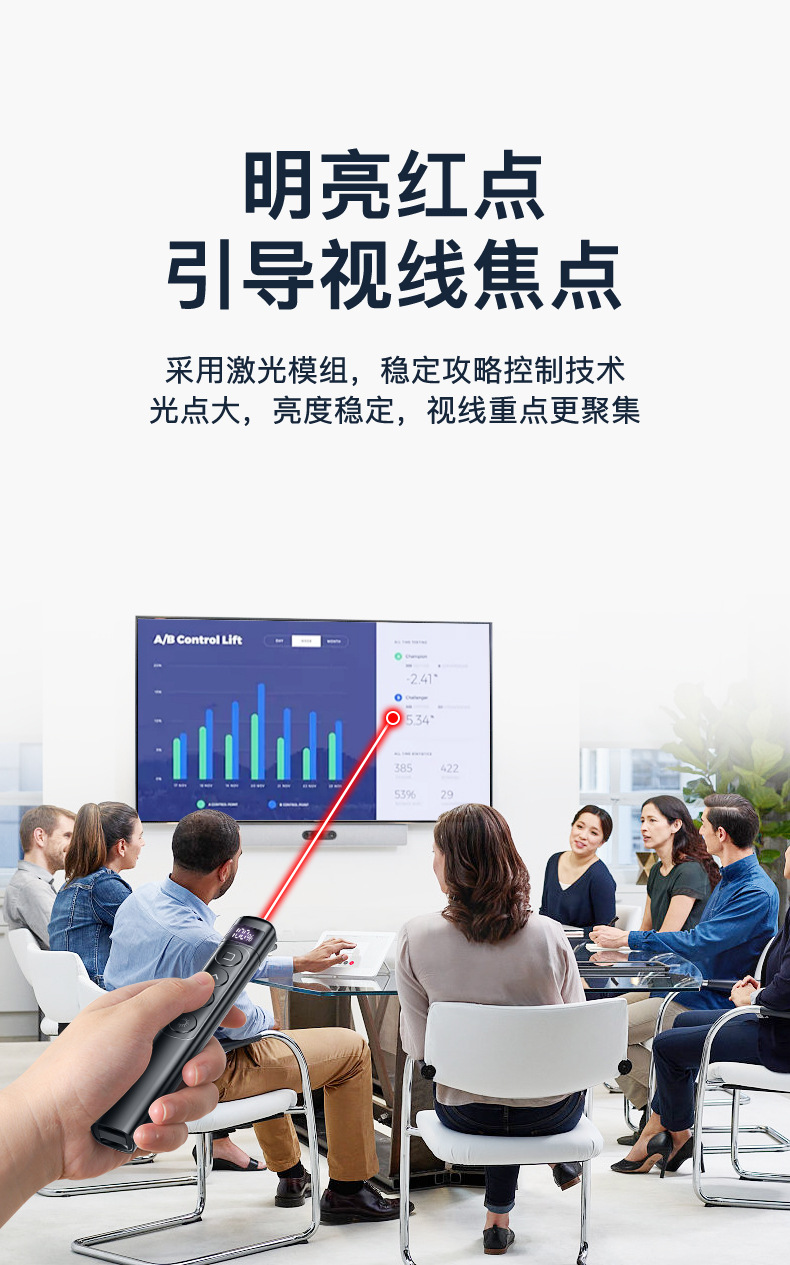 厂家直供多媒体教鞭PPT翻页笔教学商务无线激光多功能数显翻页笔详情13