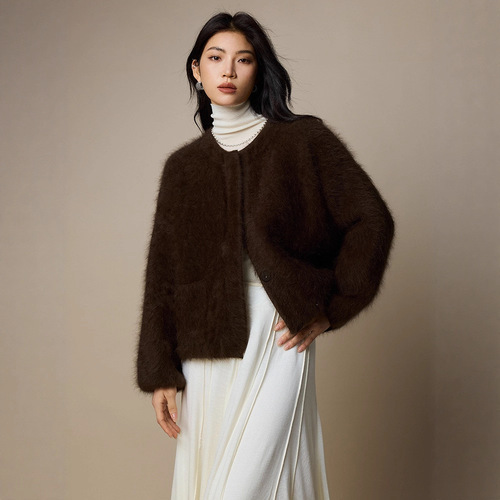 Luxury德国扬子纱岛精18针无缝100羊毛衫25秋冬针织高领打底衫女详情4