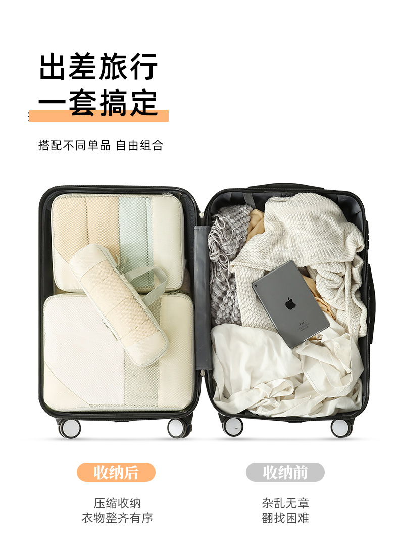 旅行收纳袋压缩十件套装数码洗漱化妆品收纳包衣服鞋子行李旅行袋详情13