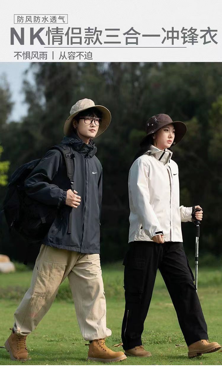 This is a trendy American-style windproof and waterproof couple jacket for men and women, suitable for outdoor casual sports in autumn and winter. The jacket is loose pic 3