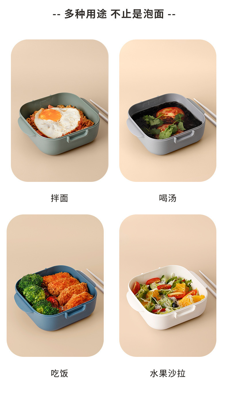 Multi-functional plastic instant noodle lunch box, student dormitory instant noodle magic tool, cafeteria serving with lid and insulated lunch box pic 7