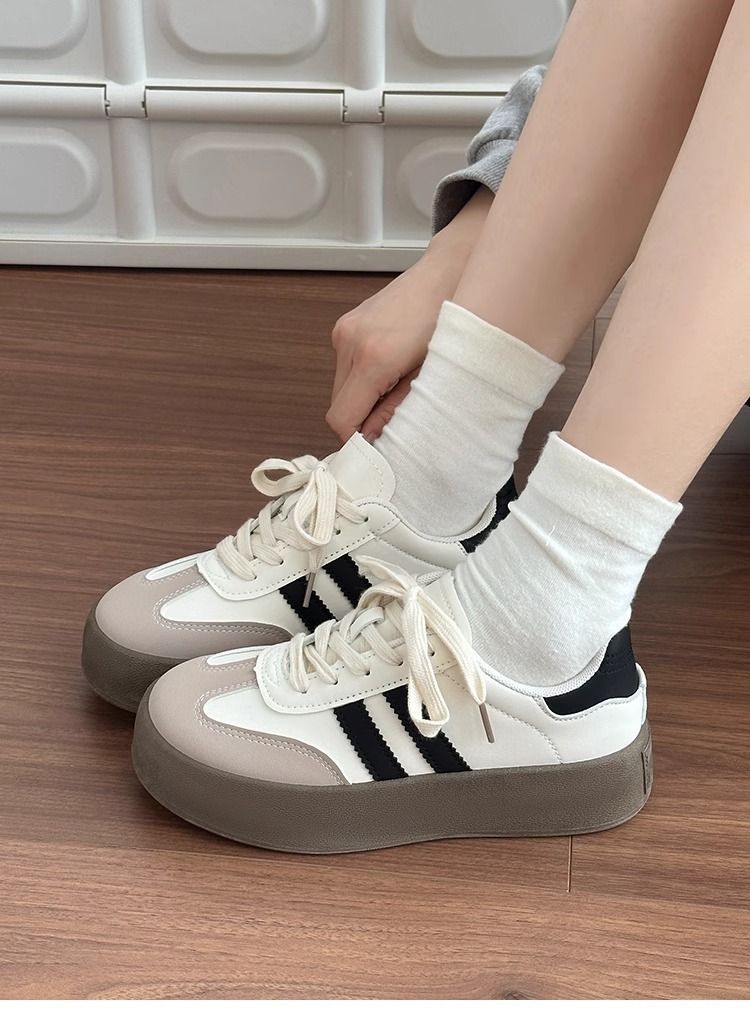 女鞋软底不累脚2025春秋新款时尚百搭小白鞋轻便厚底耐磨休闲鞋详情7