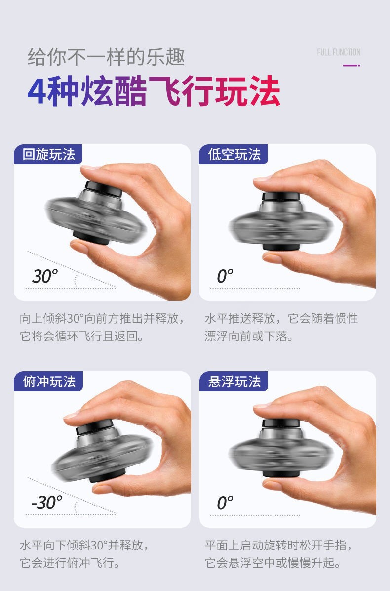跨境感应式热销智能回旋指尖陀螺UFO悬浮发光减压儿童玩具礼物详情11