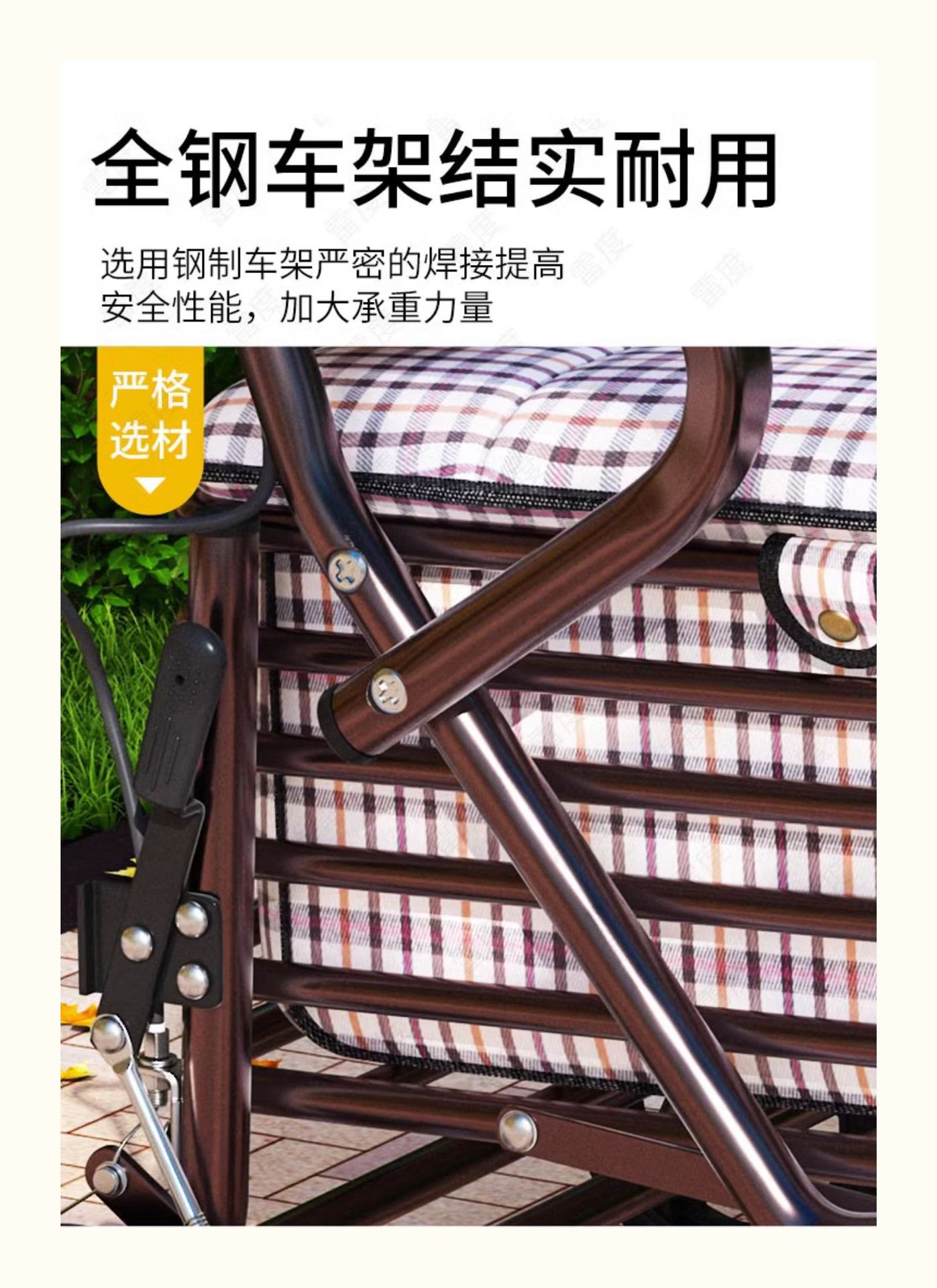 老人代步车可推可坐便携购物车老年能推四轮助步买菜可折叠小拉车详情6