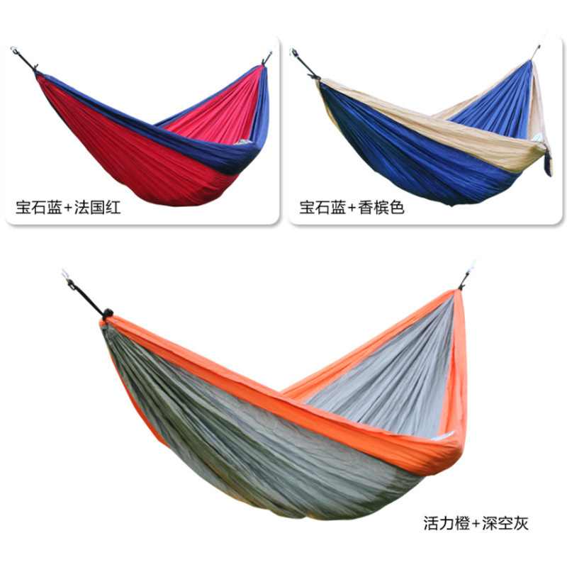 跨境尼丝纺吊床户外野营休闲吊床便携收纳秋千室外吊床现货批发详情7