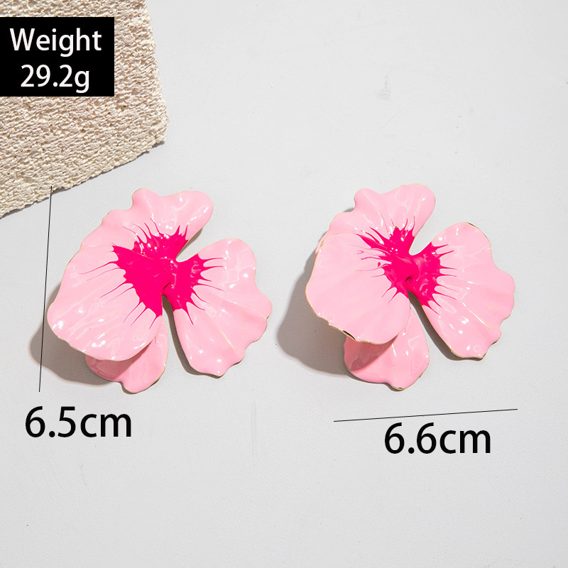 欧美跨境时尚清新布艺花朵流苏串珠优雅甜美情人节礼物耳坠耳环女详情16