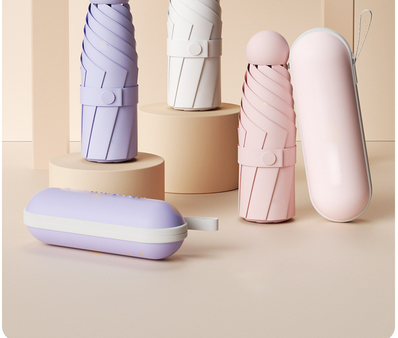 黑胶户外遮阳折叠礼品伞晴雨太阳伞 可定logo防晒胶囊五折广告伞详情6