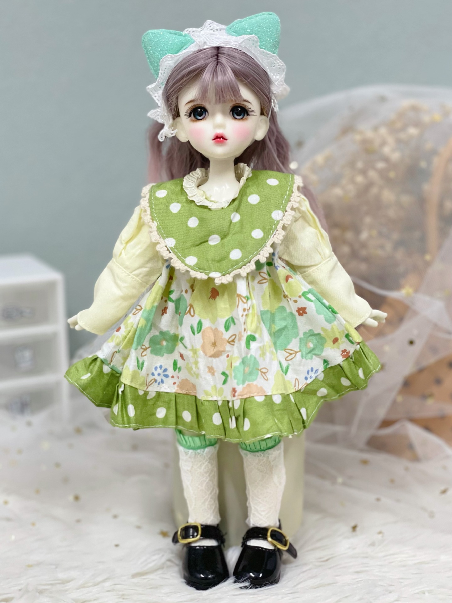 6 points bjd doll dress-up clothes, 30 cm doll set dress, autumn and winter outfits, Lolita jk maid dress pic 31