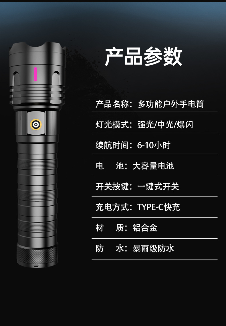 Wholesale of cross-border high-power long-range laser cannon flashlight charging LED strong light clear laser portable lamp pic 9