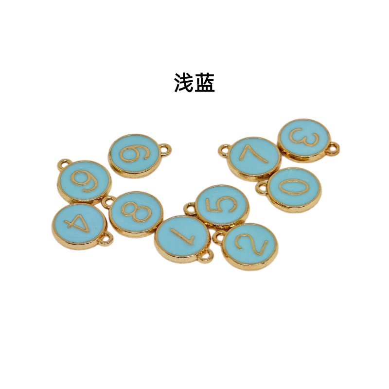 DIY饰品配件   合金双面滴油多色数字字母配套吊坠 手链项链挂饰详情8