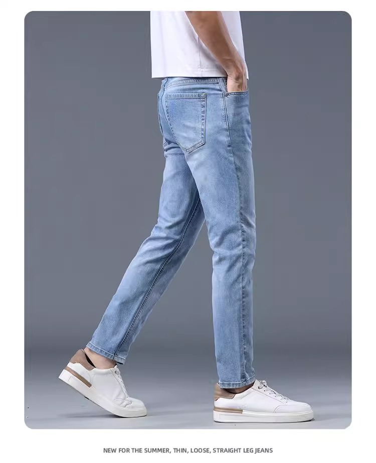 牛仔裤男士修身直筒弹力休闲百搭九分裤2025春夏新款韩版潮流男裤详情18