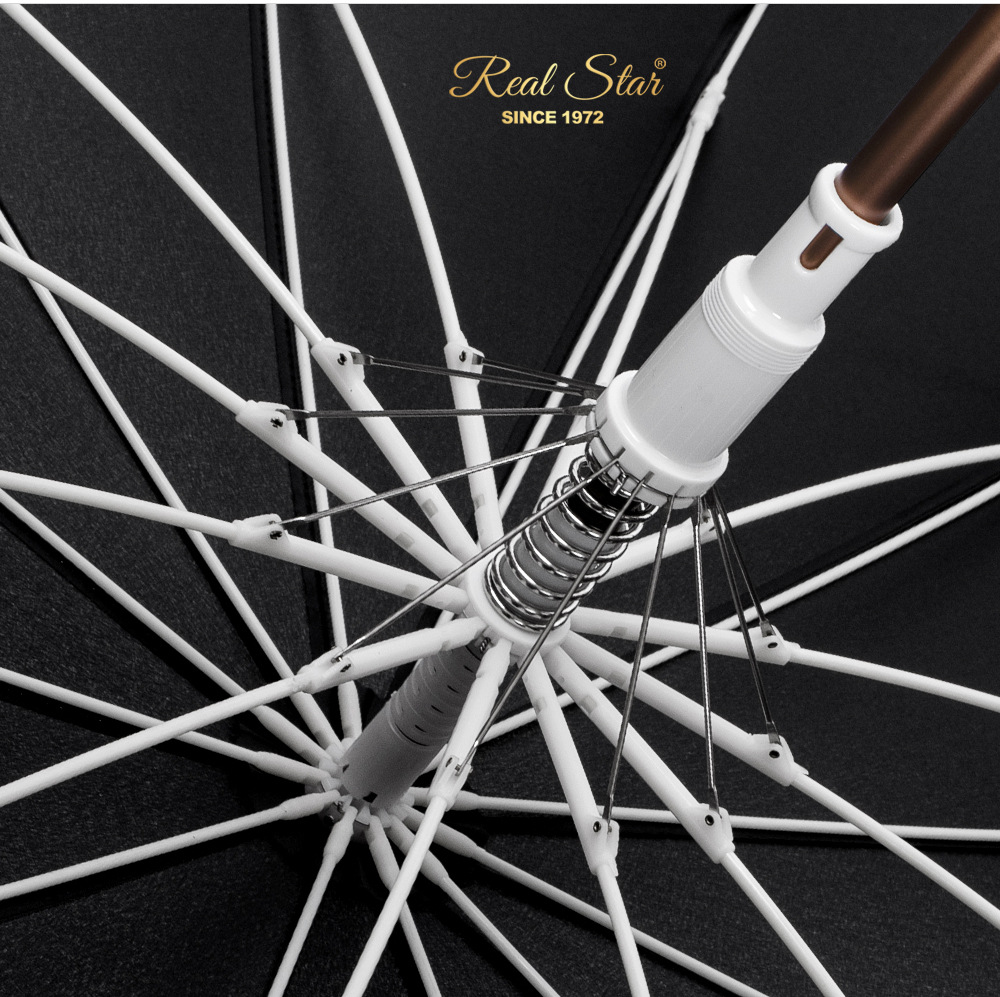 星宝商务长柄伞25寸大伞面12骨抗风25寸12骨素色雨伞可印logo详情13