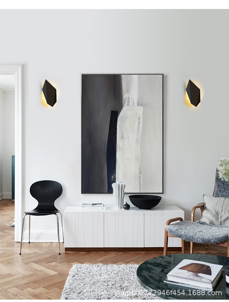 极简几何壁灯卧室床头小夜灯艺术客厅背景墙灯走廊过道壁灯详情10