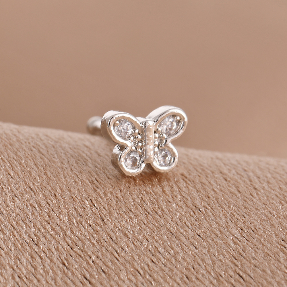 跨境钛钢镶钻鼻钉螺丝拧球直杠鼻钉不锈钢耳钉气质小众设计感耳钉详情22