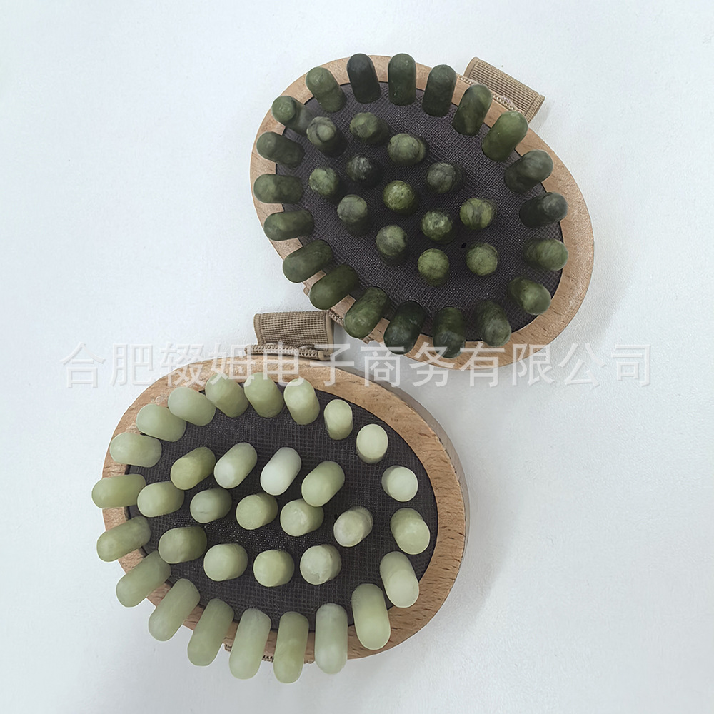天然岫玉玉石气垫按摩器全身肩颈多功能颈椎按摩器头部按摩梳厂家详情7