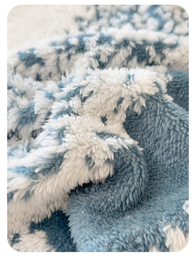 秋冬季新品星绒梦语毛球多功能毛毯云纹绒阳离子混纺毯子森语雪球详情8