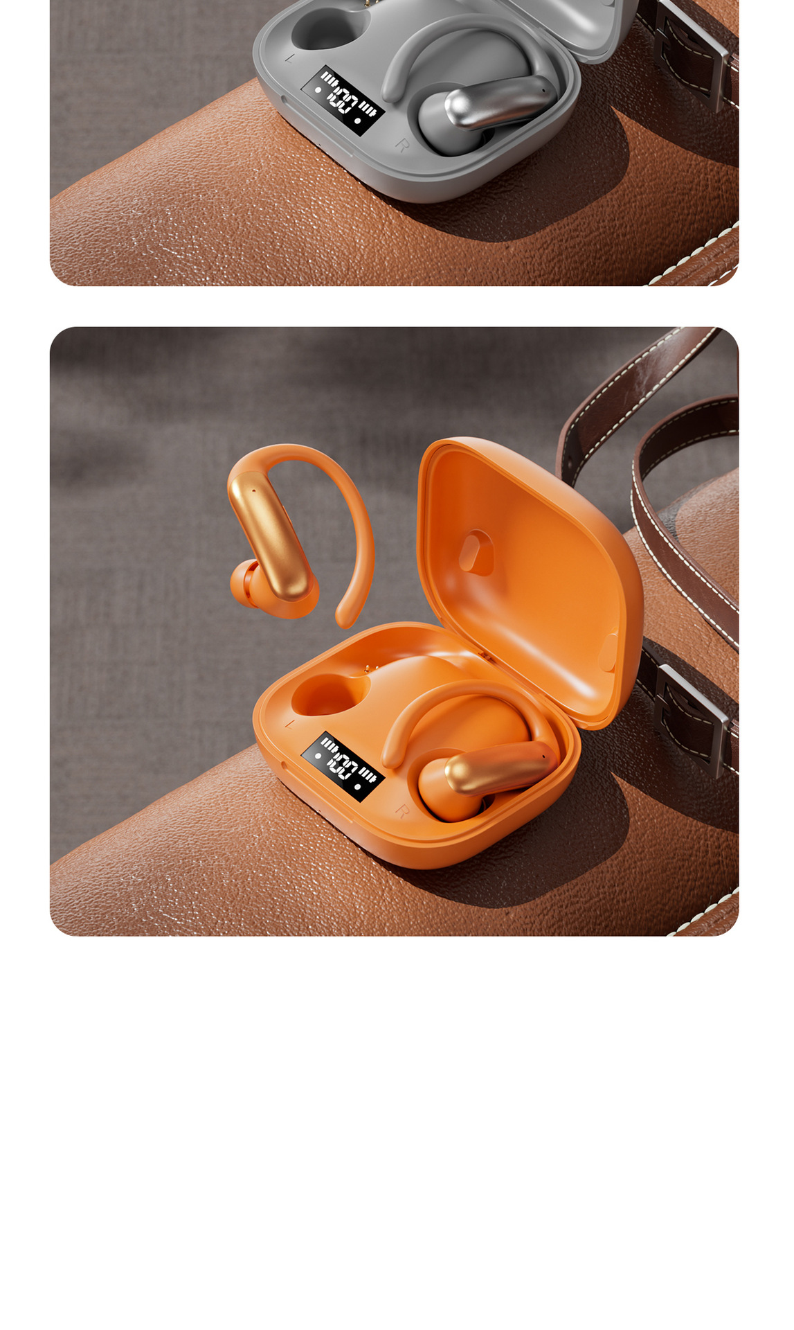 Nuevo producto smart crossover nuevo M144 orejar montado OWS semi-en el oído abierto bluetooth auriculares con doble pantalla de número modelo privado pic 23
