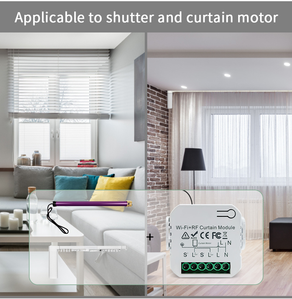 Tuya APP timed voice tubular motor controller switch smart home WIFI curtain switch on-off device pic 6