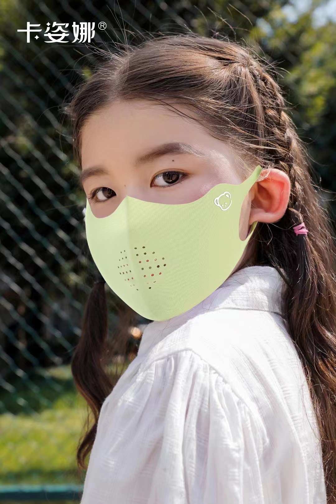 2024夏季新款儿童透气冰丝防晒口罩3d立体薄款可水洗防紫外线口罩详情1