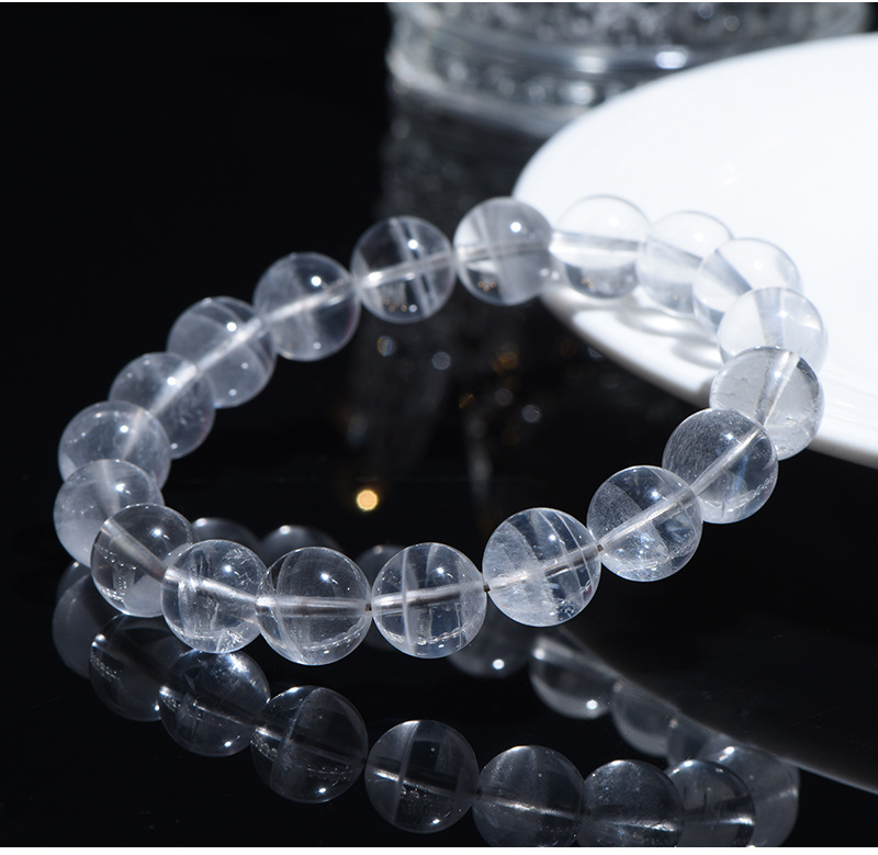 Jiuya Crystal Natural White Ghost Treasure Basin Round Bead Bracelet, Thousand-layer White Ghost Bracelet Factory Direct Sales pic 13