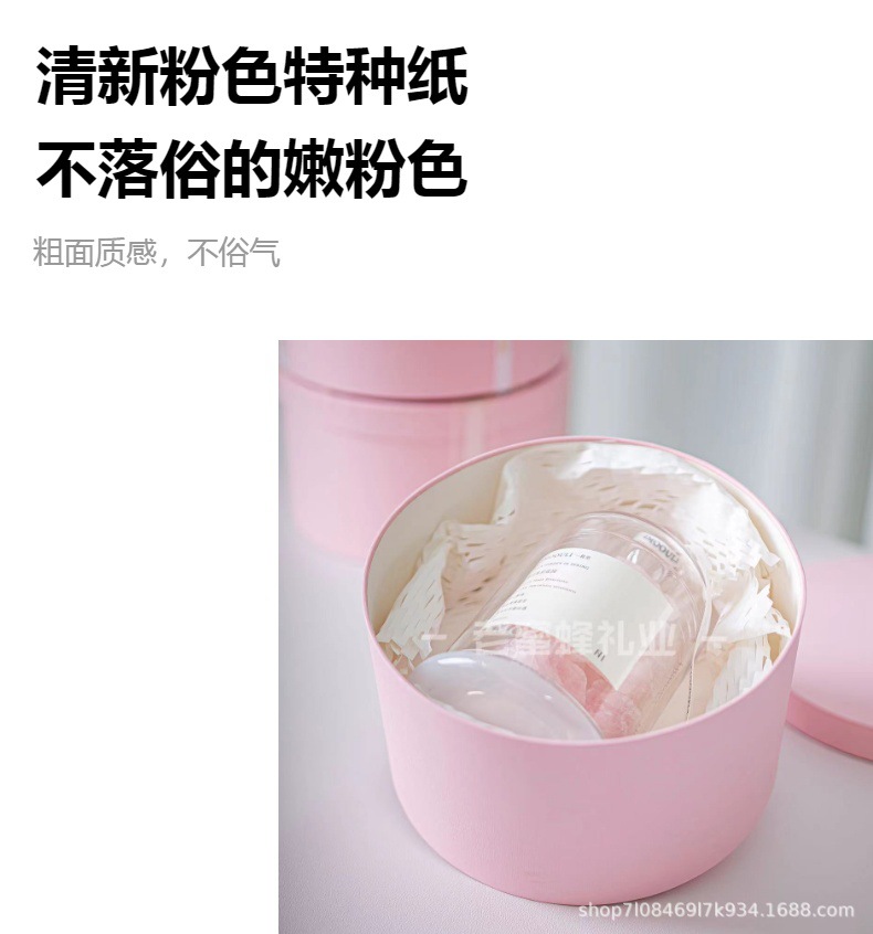 圆形牛皮纸盒圆形伴手礼盒子礼物盒礼品盒圣诞包装盒饼干烘焙包装详情7