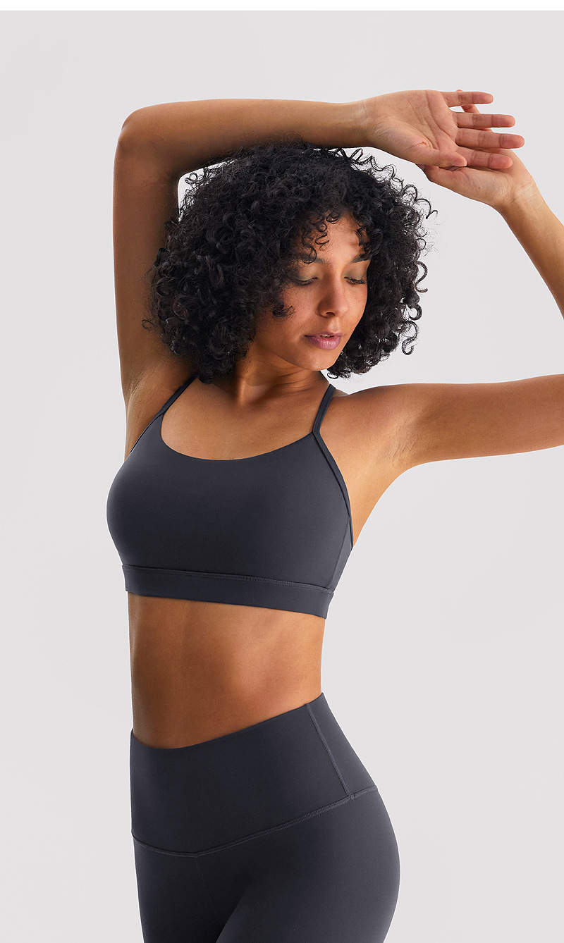 INFLACHI运动内衣女裸感磨毛舒适吸湿排汗瑜伽服吊带健身美背文胸详情28