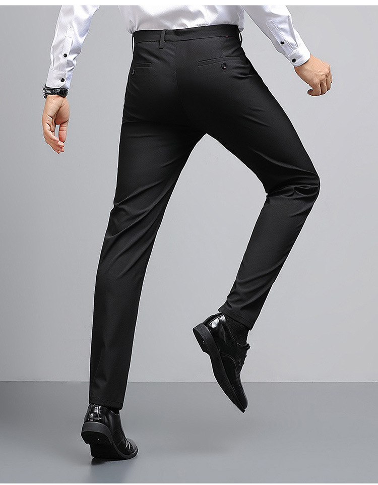 春季男士西裤免烫抗皱休闲长裤直筒修身弹力西装裤男上班商务正装详情13