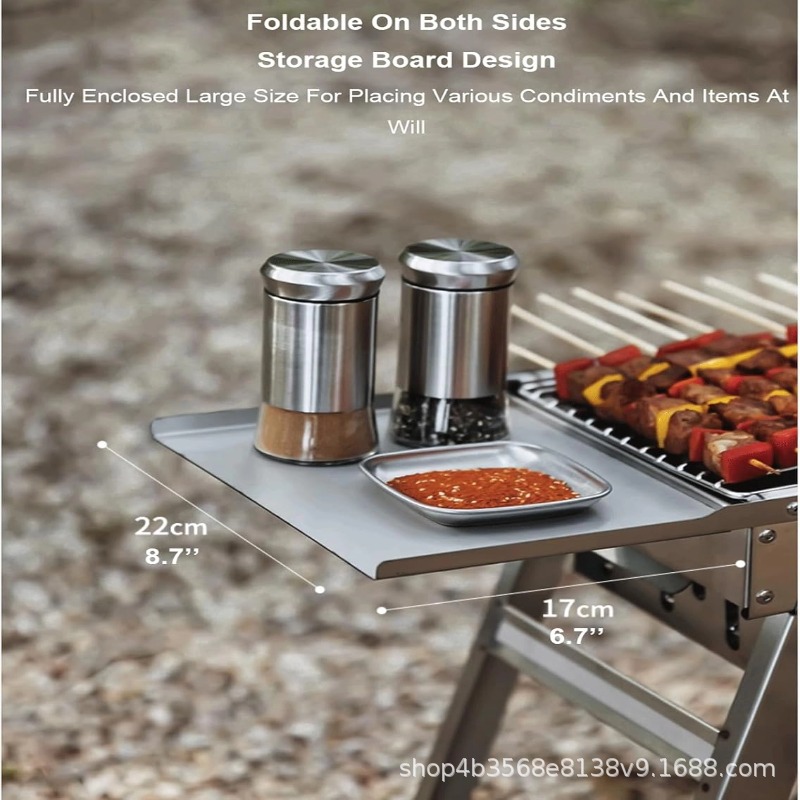 烧烤炉不锈钢家用折叠便携式小型烤炉烤肉架网户外烧烤炉子烧烤架详情10