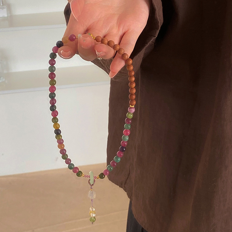 新款天然彩色碧玺狐狸双层手串女小众新中式七彩手串闺蜜女友礼物详情6