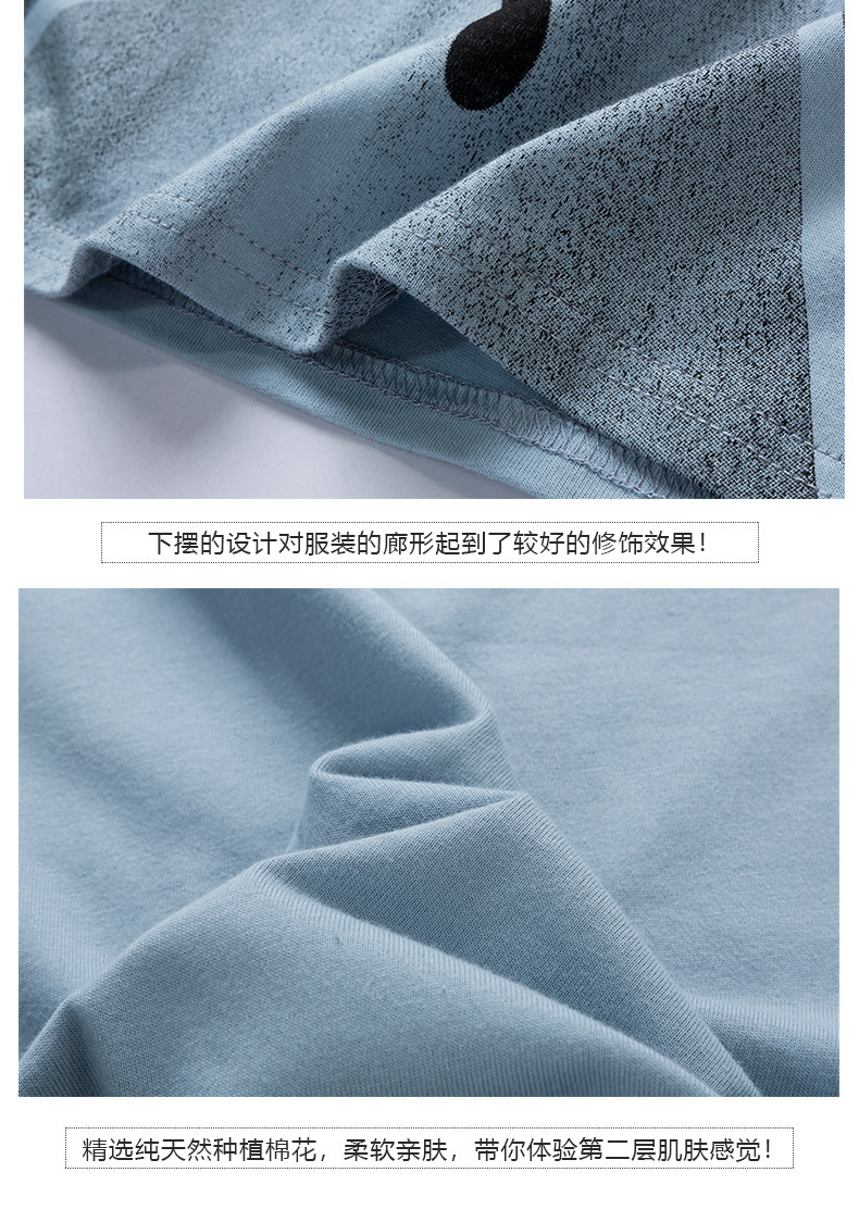 2023 Summer New short-sleeved T-shirt for men, round-neck casual half-sleeved base layer, trendy top, T-shirt, pure cotton for men pic 17