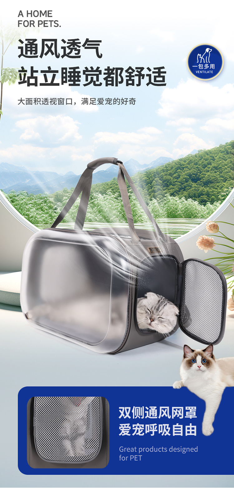 Cat bag, portable pet suitcase, dog bag, space capsule suitcase, large-capacity dual-purpose cat backpack pic 8