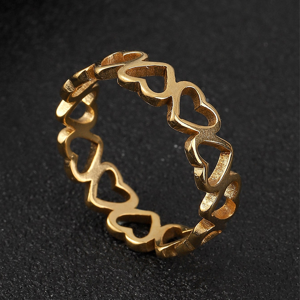 跨境不锈钢切割镂空戒指小众设计正反桃心钛钢戒指饰品厂家批发详情4