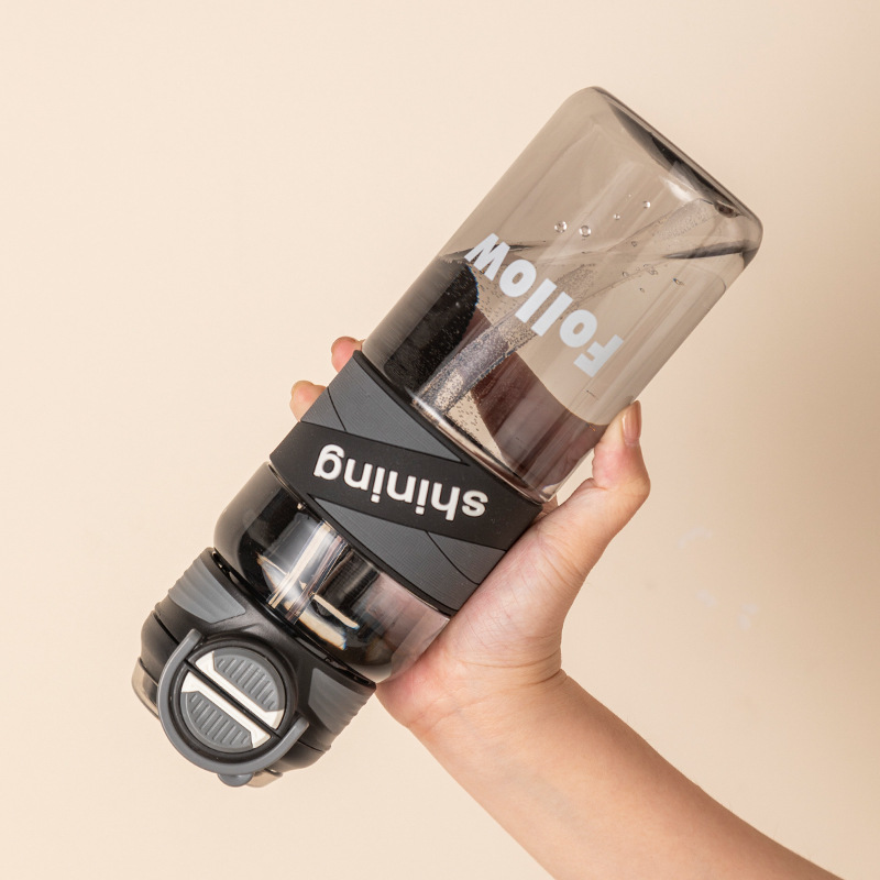 高颜值大容量双饮杯男女塑料水杯夏季创意学生上学便携吸管杯子详情12